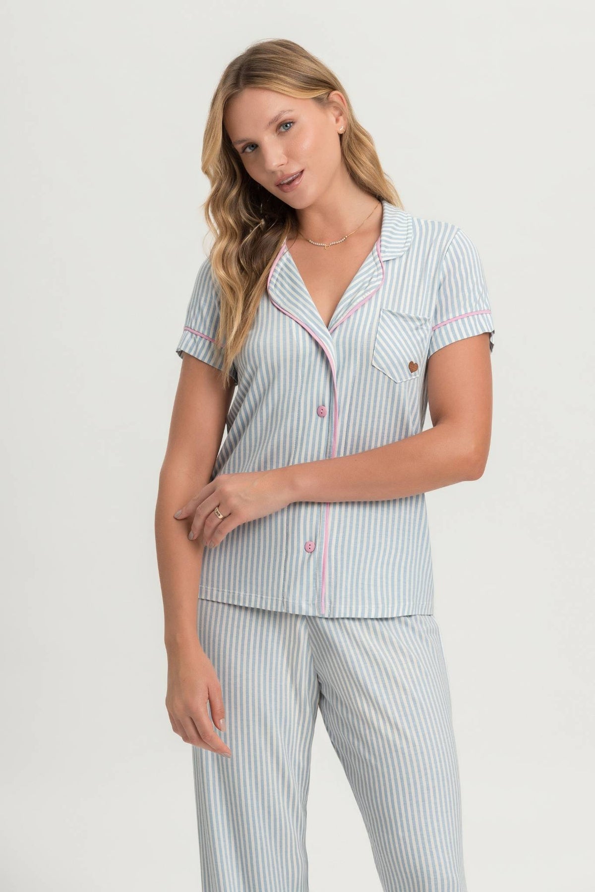 Pijama Americano Manga Curta e Calça