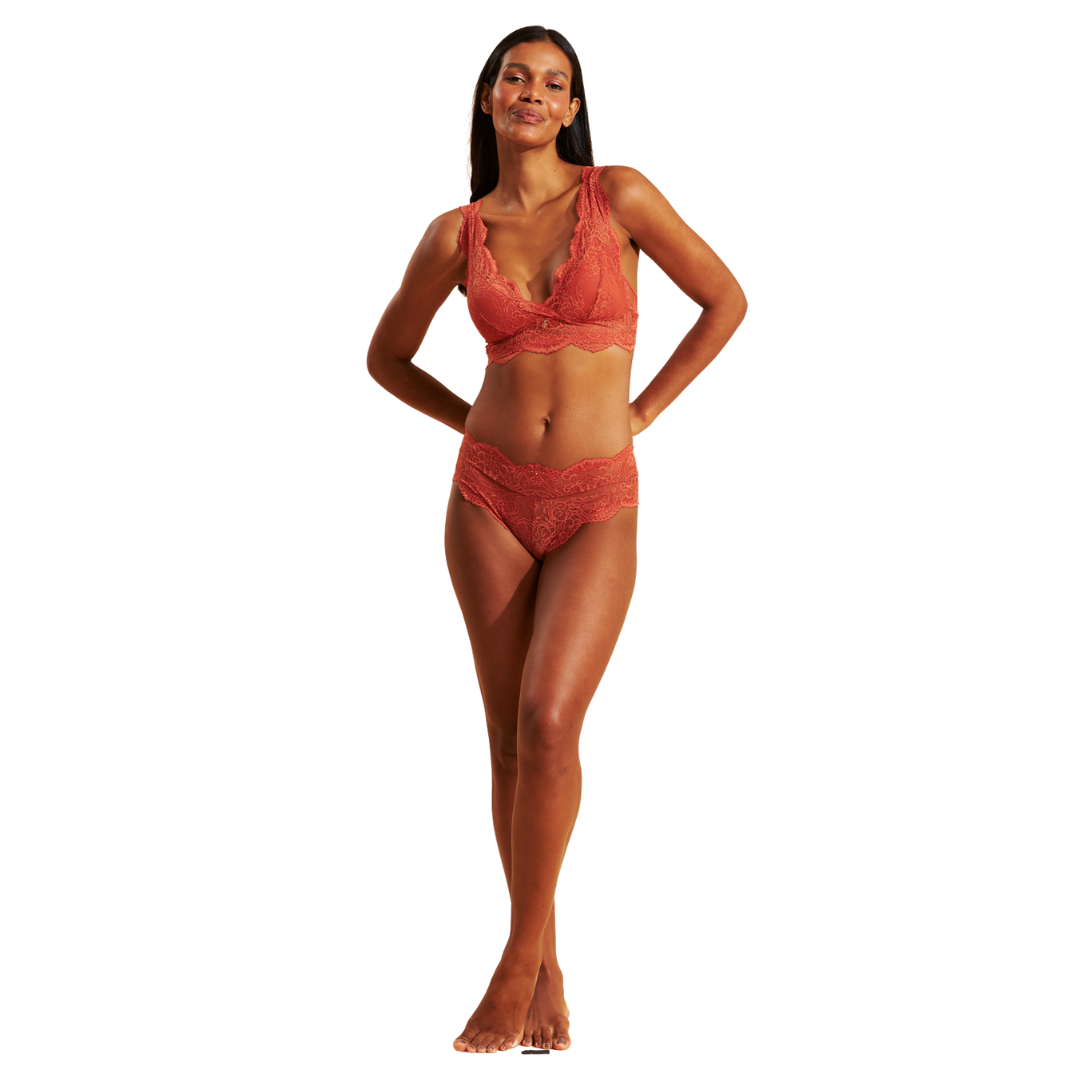 Calcinha Fio de Renda com Laterais Largas