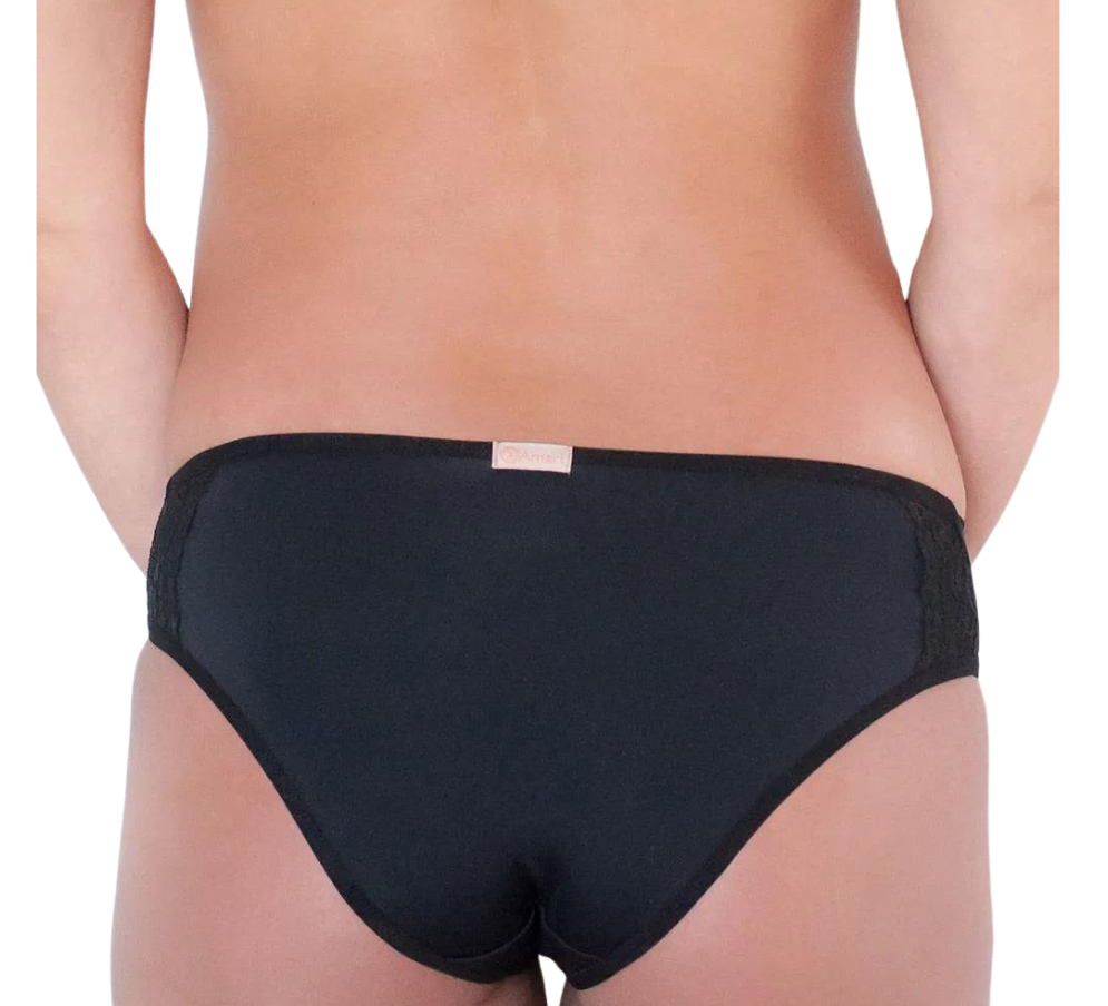 Calcinha Gestante com Cintura Baixa e Detalhe em Renda