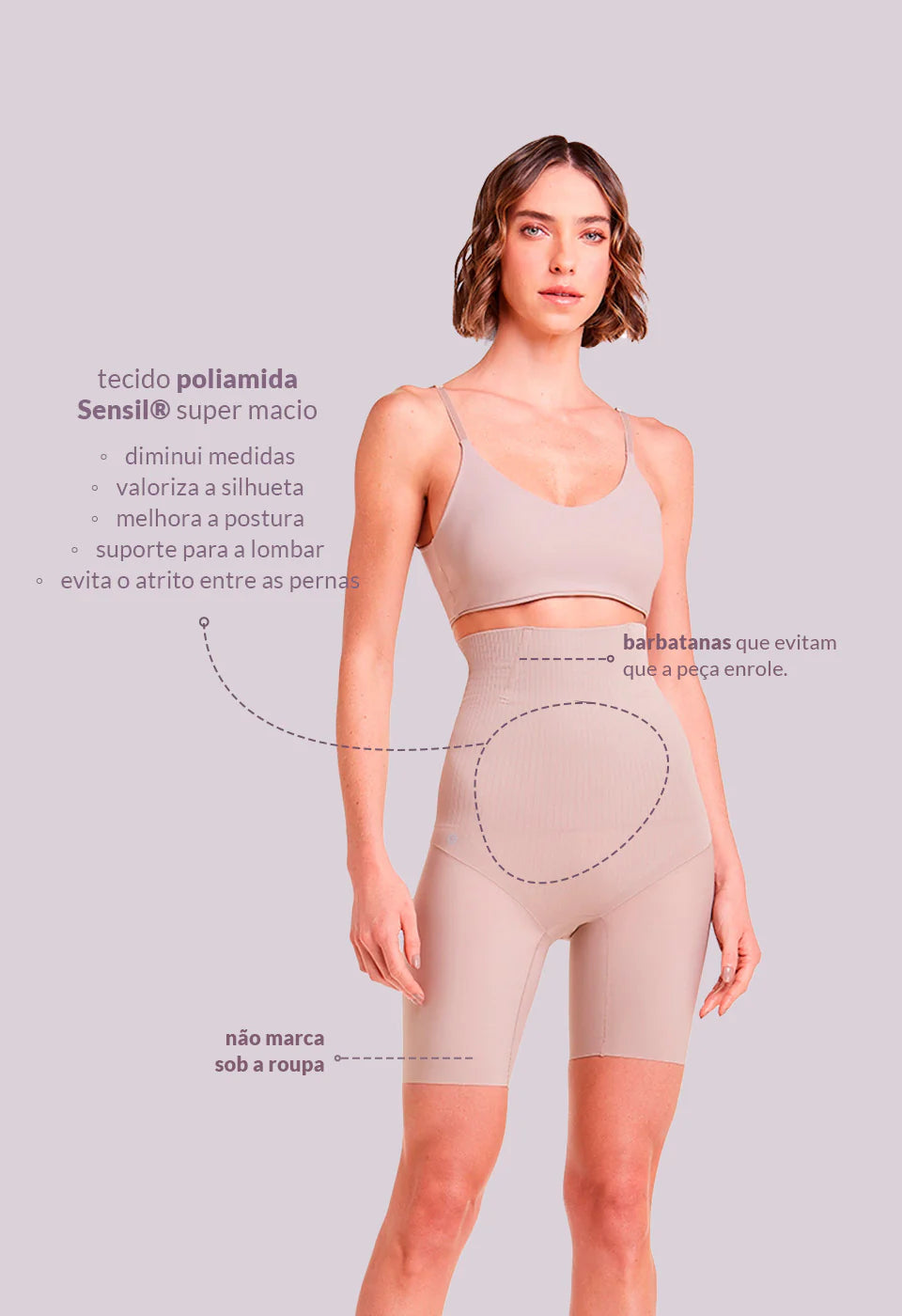Bermuda Modeladora Invisível Abdominal Com Barbatana
