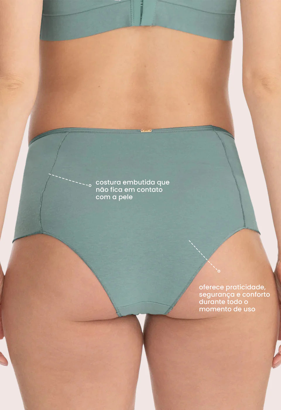 Calcinha Pós-Parto de Algodão Tanga Cintura Média