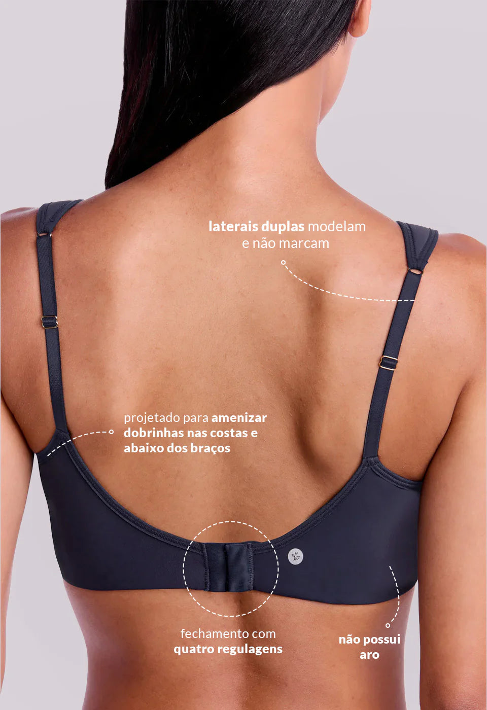 Sutiã Sustentação com Bojo Sem Aro