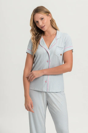 Pijama Americano Manga Curta e Calça