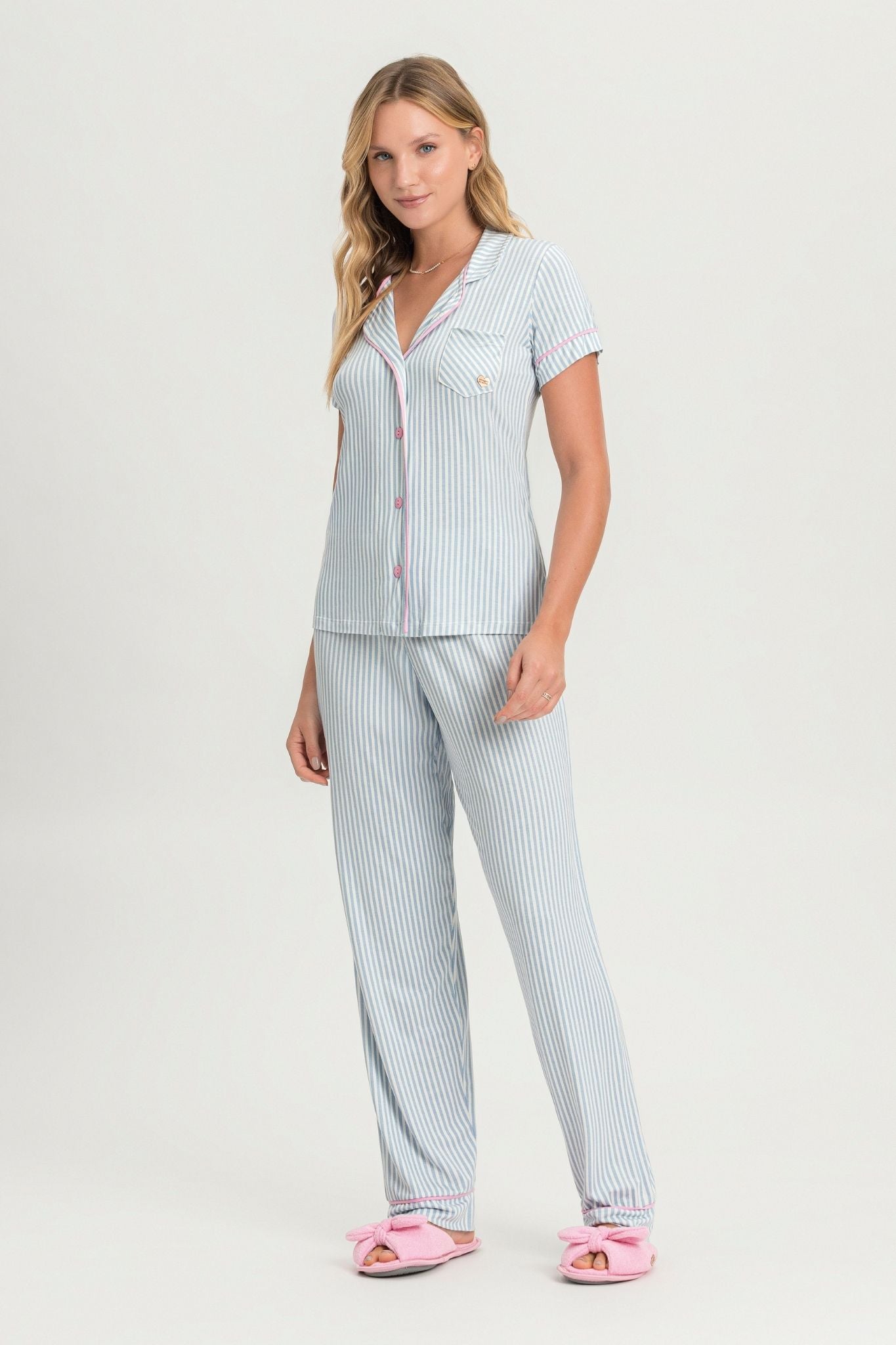 Pijama Americano Manga Curta e Calça