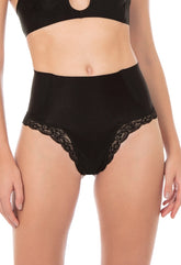 Calcinha Modeladora Cintura Alta Com Renda