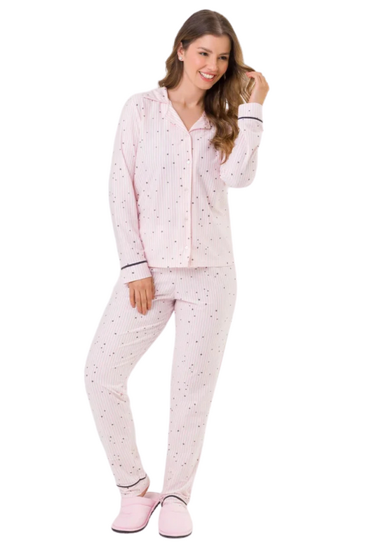 Pijama Americano Longo - Listras e Estrelas