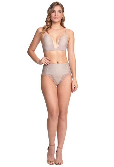 Calcinha Modeladora Cintura Alta Com Renda