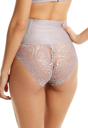 Calcinha Modeladora Fio Dental Cintura Alta Com Renda