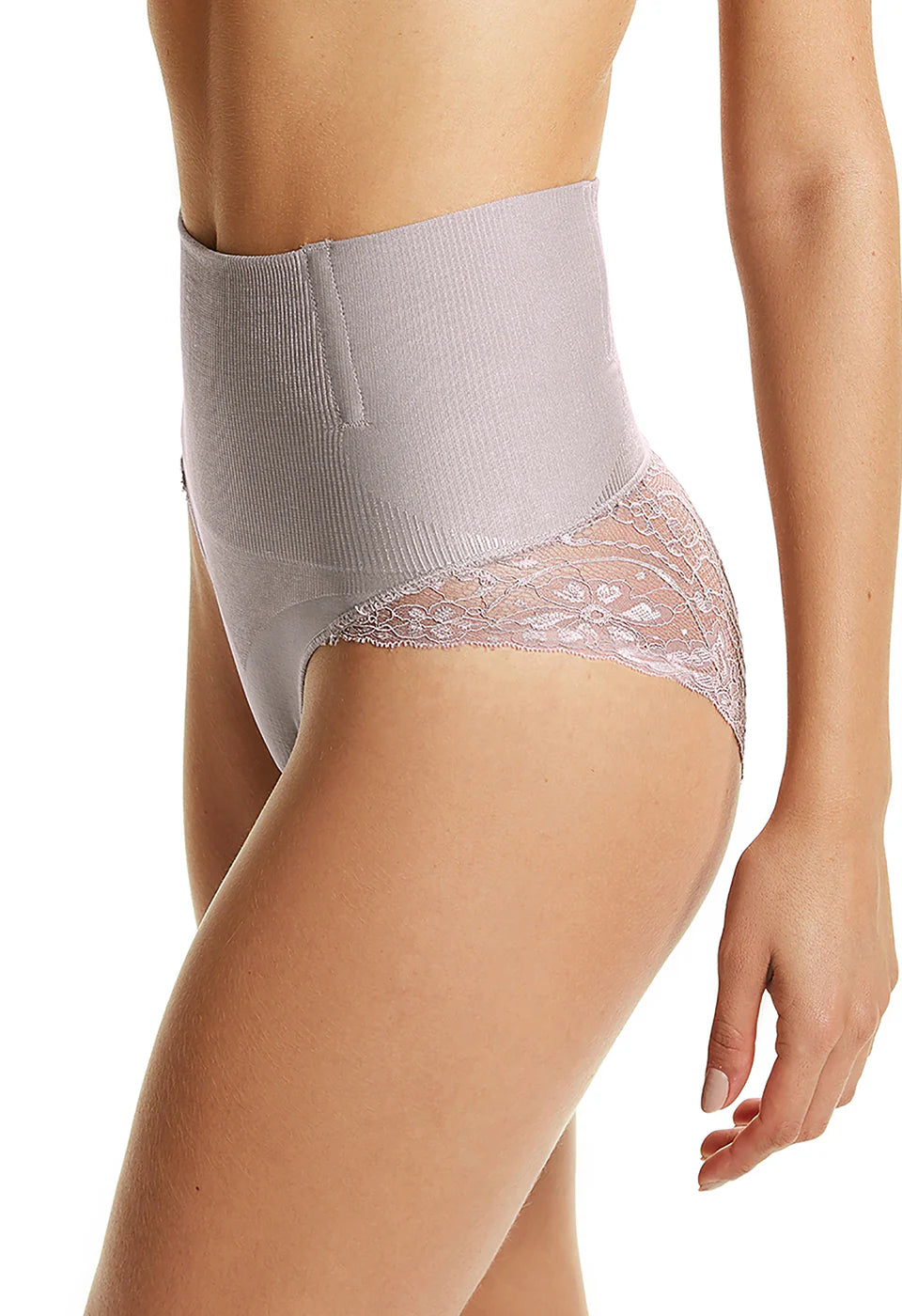 Calcinha Modeladora Fio Dental Cintura Alta Com Renda