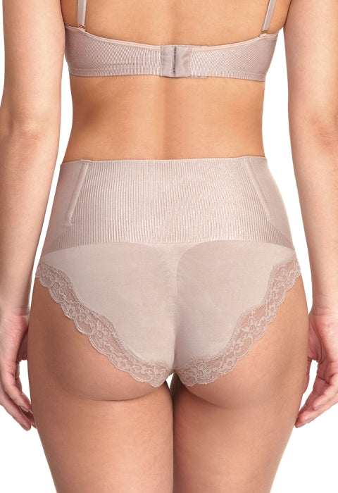 Calcinha Modeladora Cintura Alta Com Renda