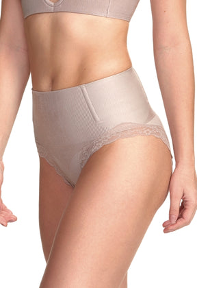Calcinha Modeladora Cintura Alta Com Renda