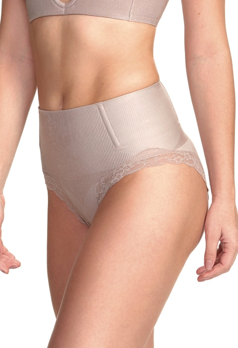 Calcinha Modeladora Cintura Alta Com Renda