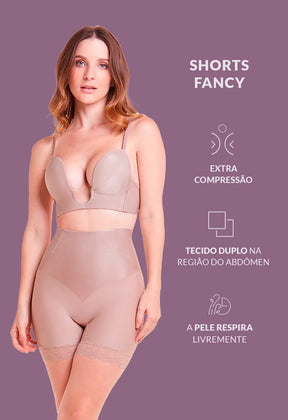Short Modelador Abdominal Com Renda