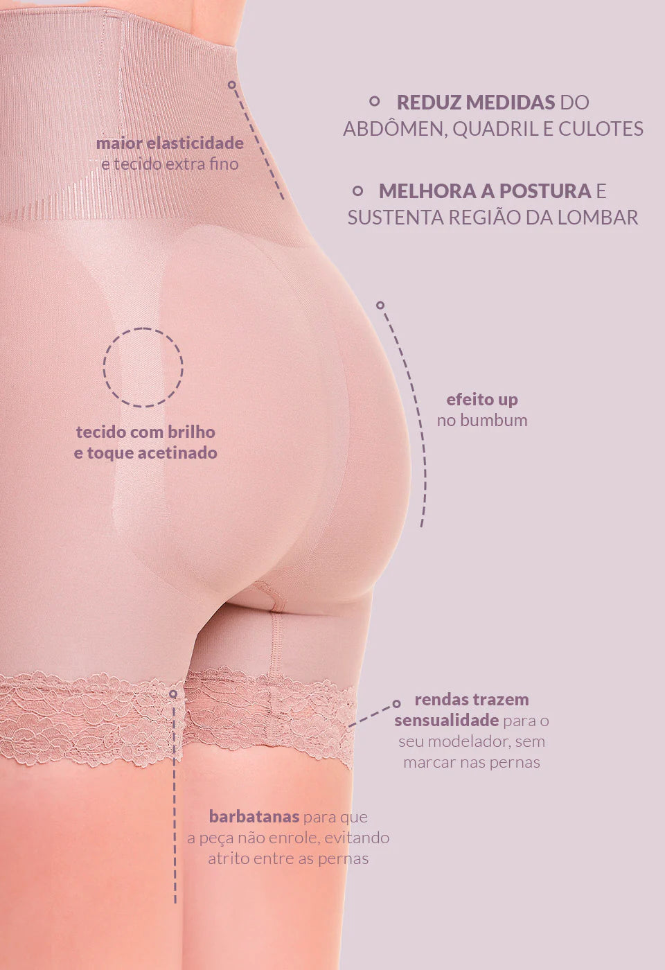 Short Modelador Abdominal Com Renda