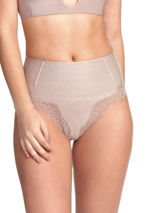 Calcinha Modeladora Cintura Alta Com Renda